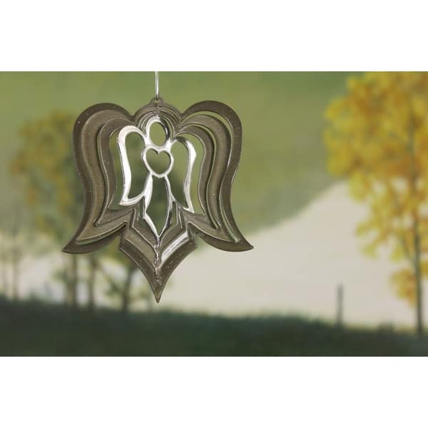 slide 1 of 1, 3" Brass Angel Wind Spinner - Copper