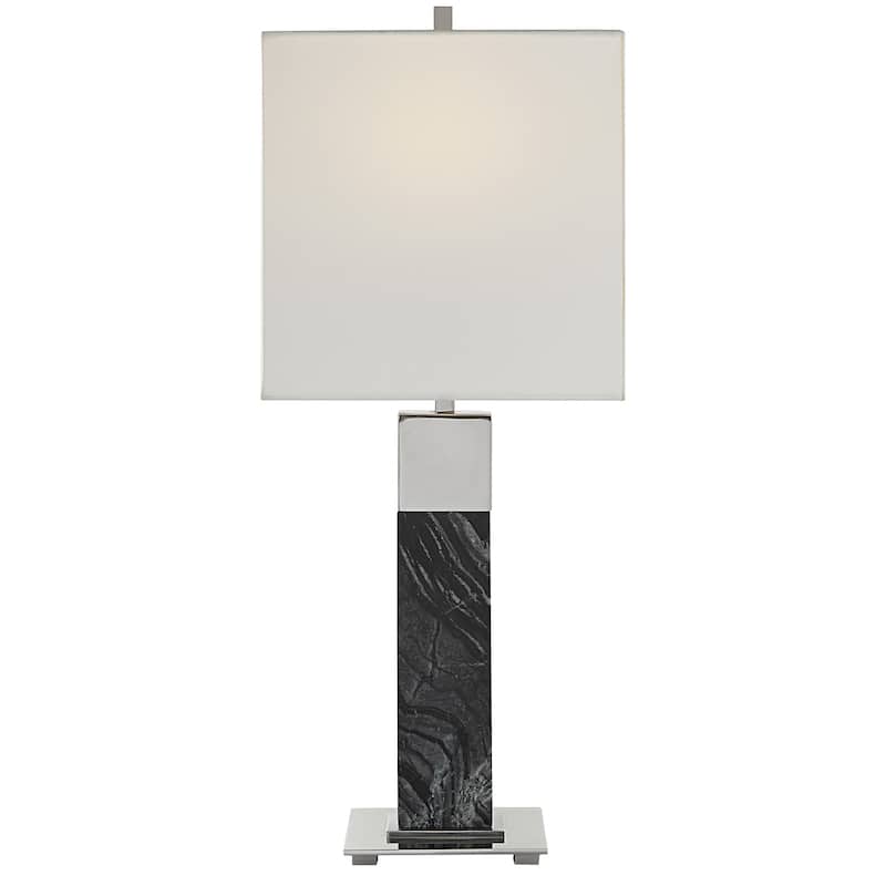 Uttermost Pilaster Black Marble Table Lamp - 27"H,   Shade 11"H x 11"W x 9"D (in)