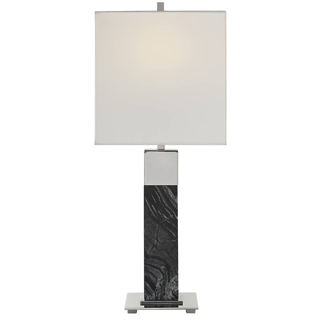 Uttermost Pilaster Black Marble Table Lamp - 27"H,   Shade 11"H x 11"W x 9"D (in)