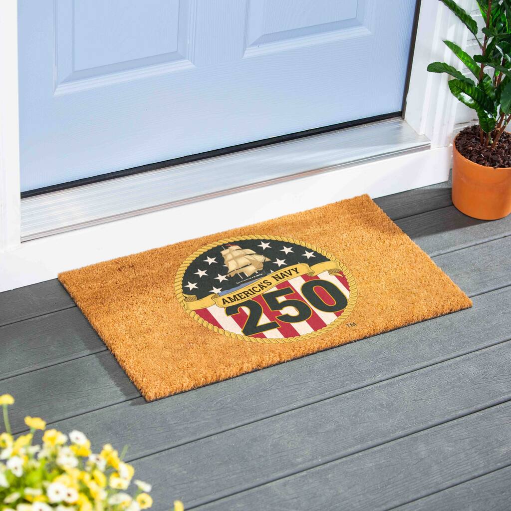 US Navy 250th Anniversary Full Color Indoor/Outdoor Coir Mat - 28" x 16"