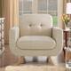 Juliana Tufted Linen Club Arm Chair By Moser Bay - Natural Beige