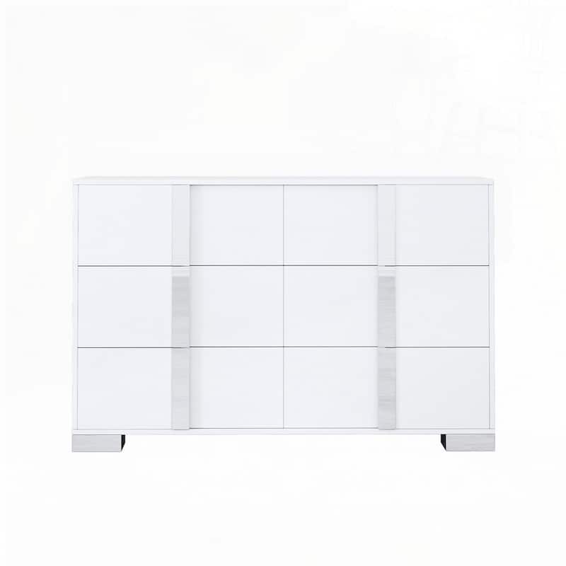 Elegant Modern Dresser with Metal Handle