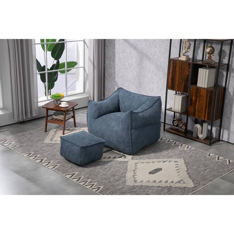 GDFStudio - COOLMORE Boucle Bean Bag Chair with Memory Foam Filling for Ultimate Comfort
