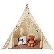 preview thumbnail 2 of 9, Kids Play Tent with Mat and Lamp Indoor Outdoor Tent for Toddlers - 46.5 x 46.5 x 56.3 in