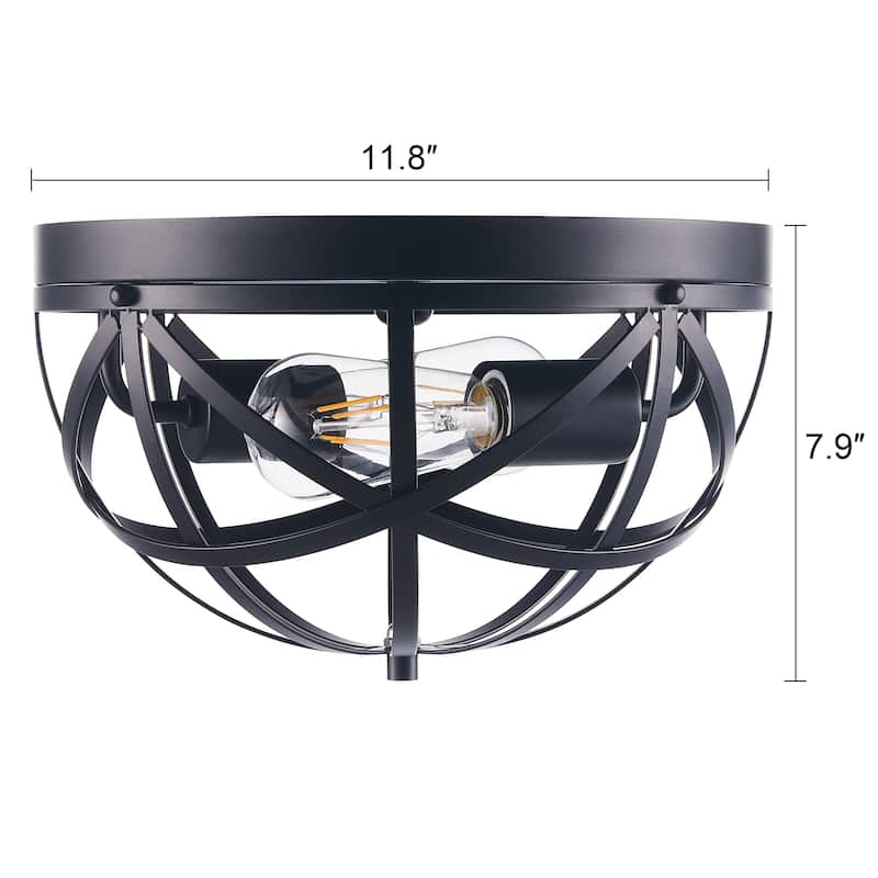 CO-Z Caged Geometric Flush Mount Ceiling Light Fixture