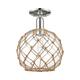 Option Polished Nickel / Clear Glass with Brown Rope