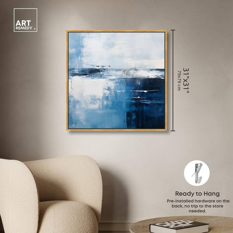 Layers of Blue Canvas by Art Remedy