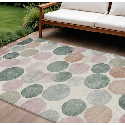 HomeRoots Geometric Transitional Rectangle Outdoor Rug