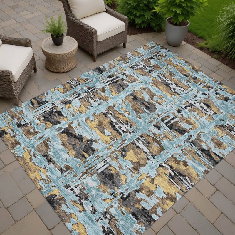 Machine Washable Indoor/ Outdoor Casual Fowler Chantille Rug