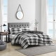preview thumbnail 2 of 7, Nautica Crossview Plaid Microsuede Reversible Charcoal Comforter Set