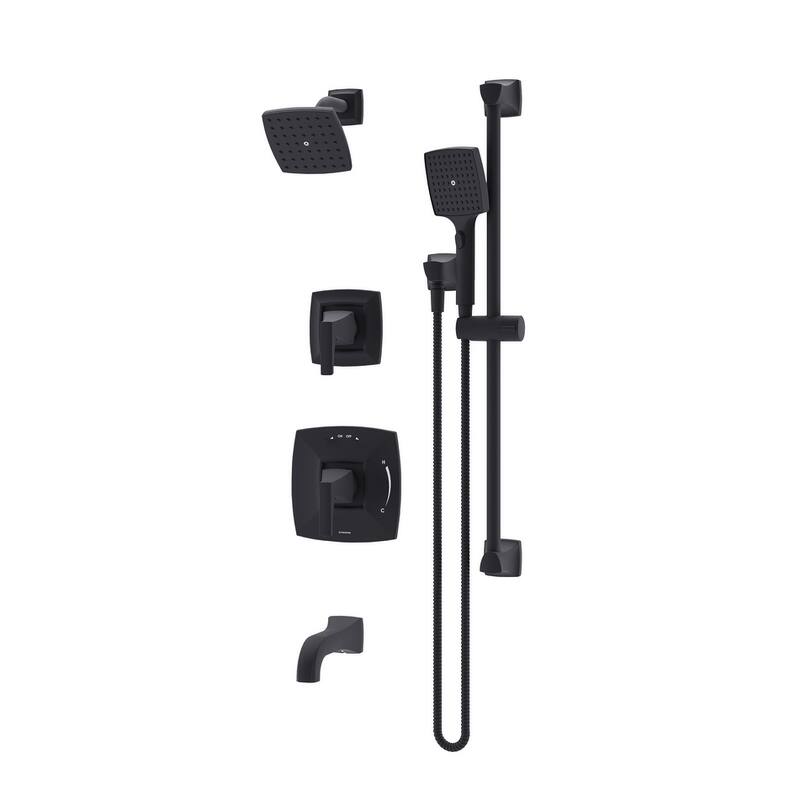 Symmons 569615TRM Oak Tub and Shower Trim Package with 1.5 GPM Single - Matte Black