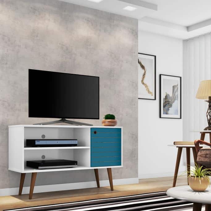 Mid Century Modern Liberty Storage Media Cabinet Console