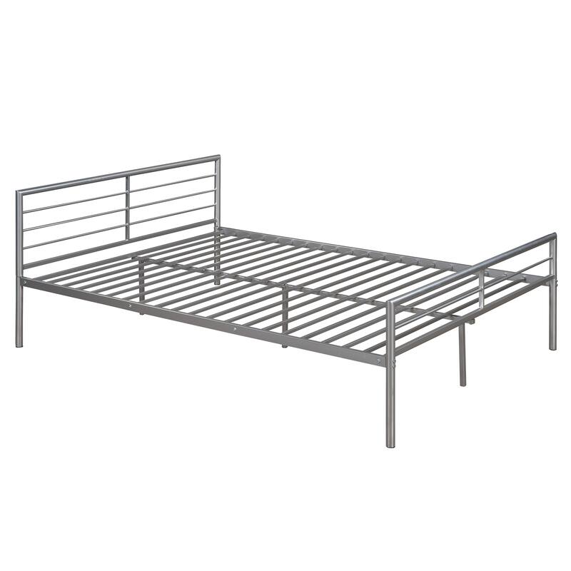 L-Shaped Metal Bunk Bed w/Built-in Desk & Ladder, Twin Over Full Size