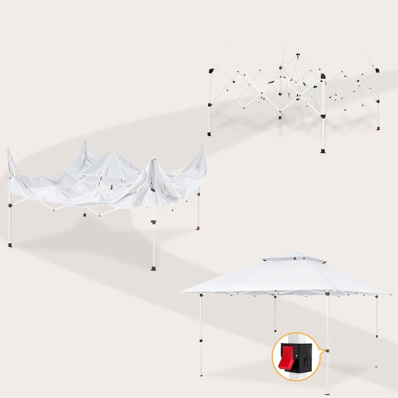 AVAWING 12x12 ft White Pop-up Canopy Tent Easy Setup Party Tent