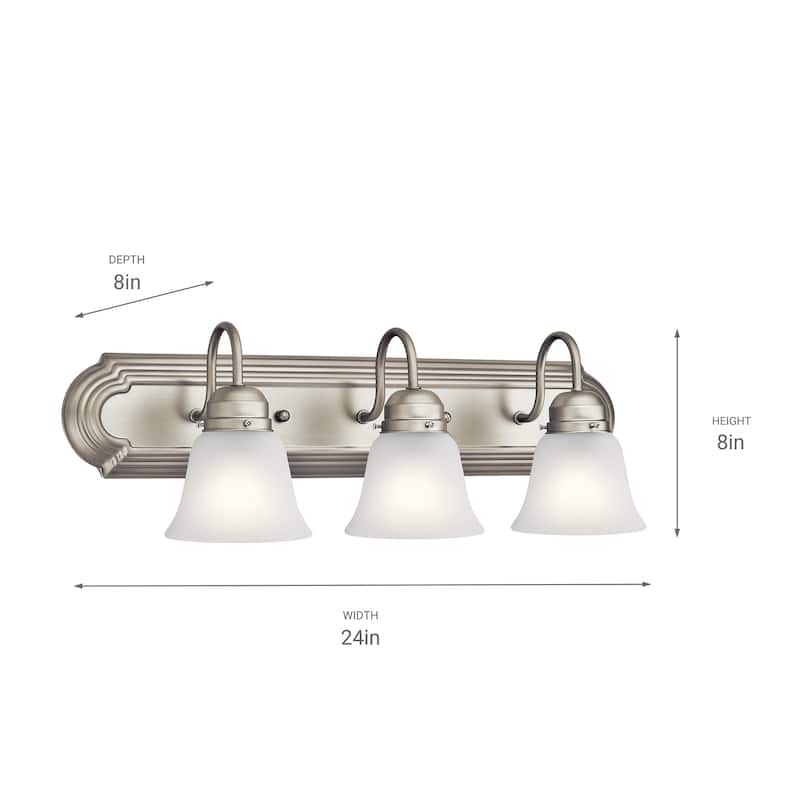 Kichler Lighting Traditional 3-light Brushed Nickel Bath/Vanity Light
