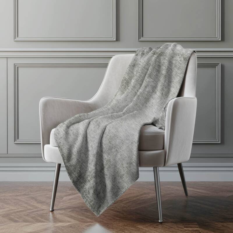 Premium Machine Washable Abstract Ombre Sherpa Throw Blanket - Gray - 4'2" x 5'10"