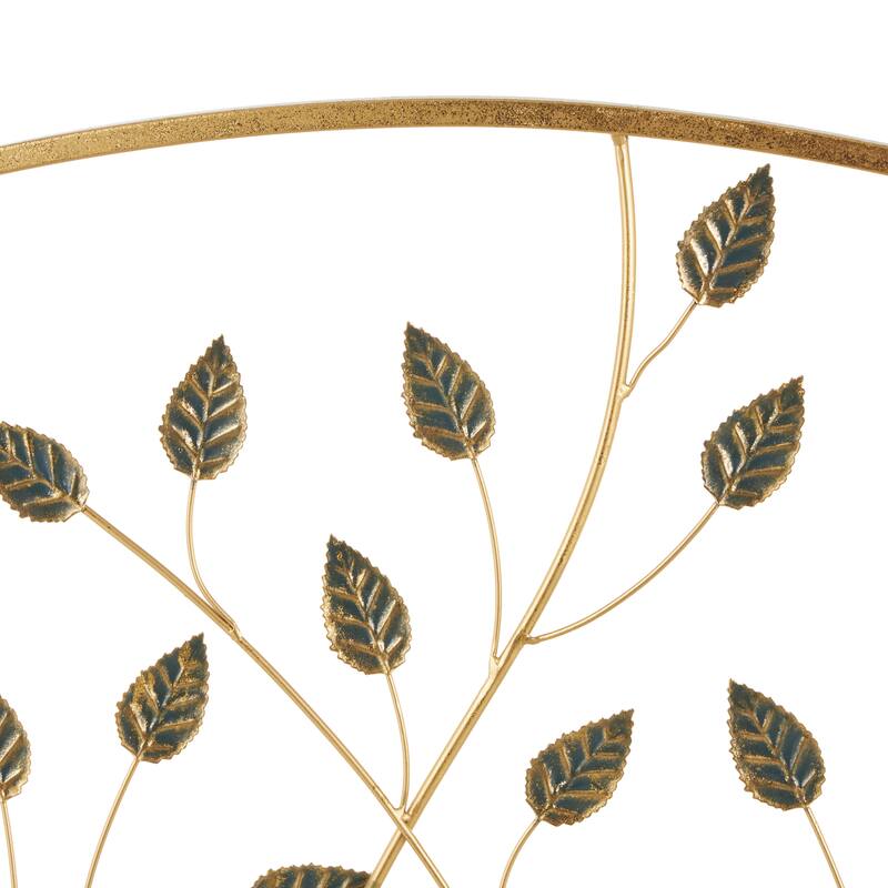 Gold Metal Foldable 3 Panel Leaf Living Room Fireplace Screen