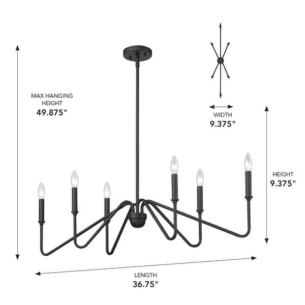 dimension image slide 4 of 6, Yep by Golden Lighting Kennedy 6-light Island Light in Brushed Champagne Brass