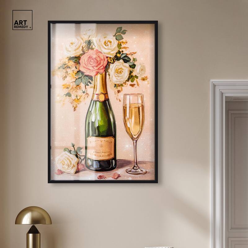 Blooming Champagne Vase Shadowbox by Art Remedy