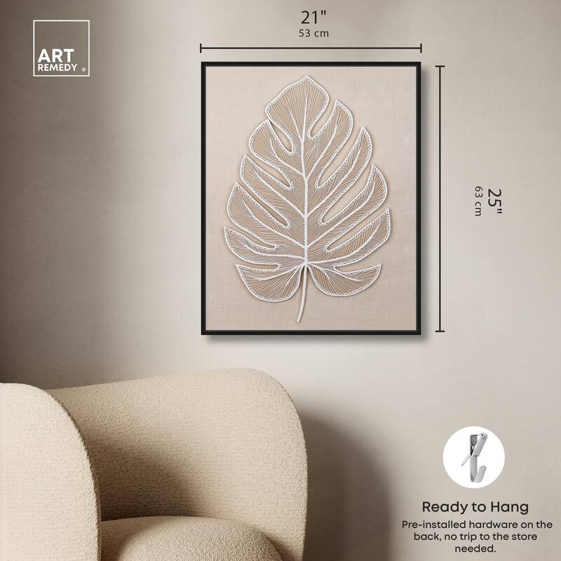 Linen Leaf II Canvas by Art Remedy