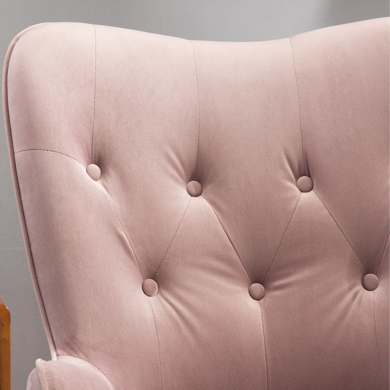 Mauve 30" Polyester Button Tufted Accent Chair