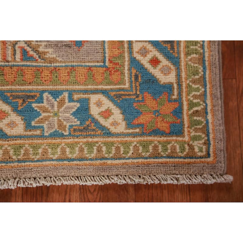 Geometric Kazak Foyer Rug Oriental Handmade Wool Carpet - 2'9"x 3'11"