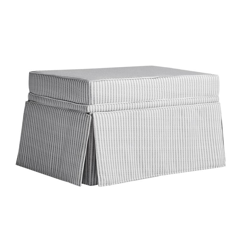 2 Set Rectangle Chenille Upholstered Storage Ottoman