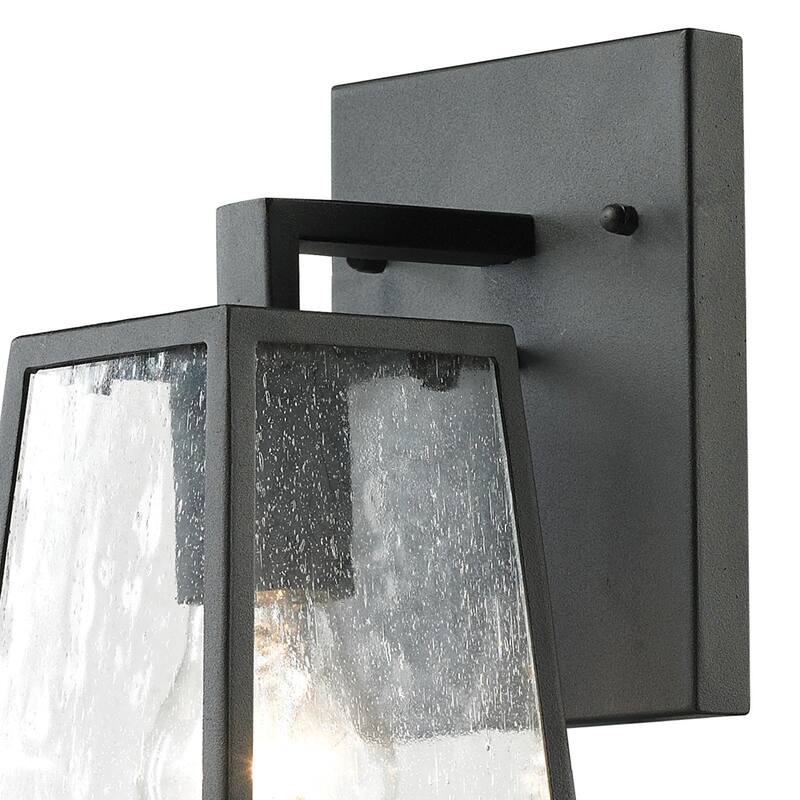 Elk Home Meditterano Matte Black With Seedy Glass 1 Light Wall Sconce