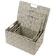 preview thumbnail 9 of 9, Storage Box Woven Basket Bin Container Tote Cube Organizer Set Stackable Shelf Organizer Built-in Carry Handles (3-Piece)