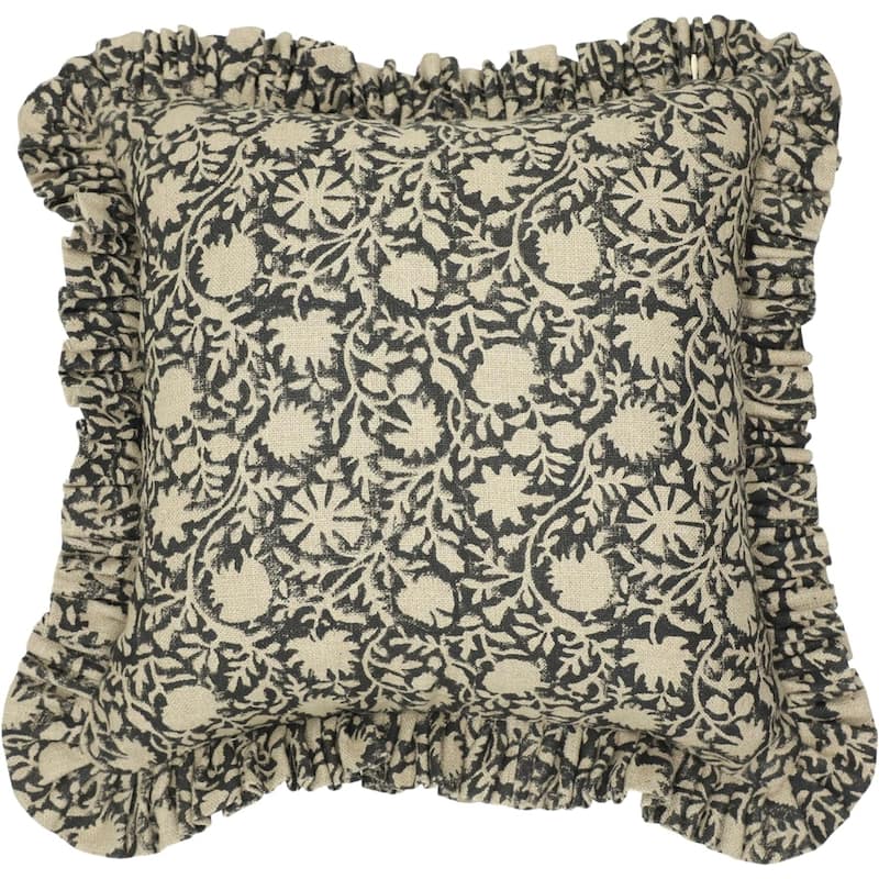 Fabdivine Linen Square Block print pillow Cover - Pillow Covers - 18" x 18"