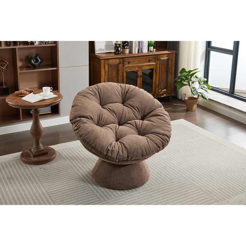 Oversized Swivel Accent Chair, 360-Degree Swivel Barrel Chair, Papasan Chair for Living Room and Bedroom Comfort