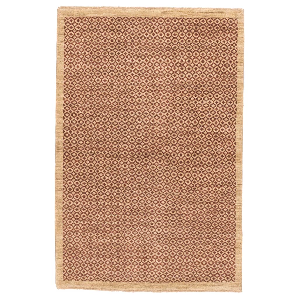 ECARPETGALLERY Hand-knotted Peshawar Ziegler Brown, Khaki Wool Rug - 4'1 x 6'2
