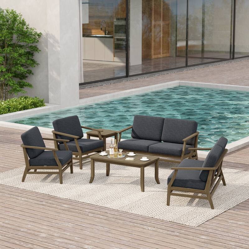 Large Outdoor Conversation Set with Patio Chairs, Loveseat, Tables