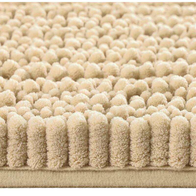 36"x24" - Beige Large Soft Cozy Plush Chenille Bath Mat Bathroom Rug