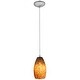 preview thumbnail 2 of 4, Access Lighting Champagne - Glass Pendant - 1-Light Pendant - Cord - Brown Stone Glass Shade - Replaceable LED