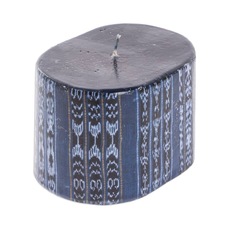 Novica Handmade Santa Catarina Palopo Blue Pillar Candle