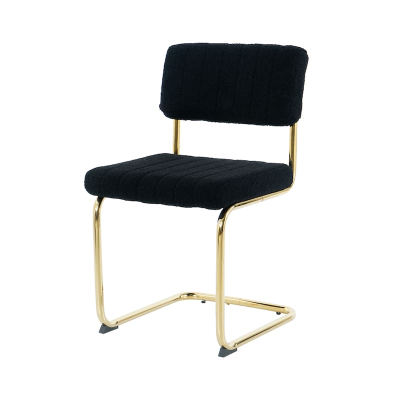 Dining Chairs Set of 2, Black Fabric Upholstered Dining Chairs, Light Luxury Restaurants Side Chairs, Office Conference Chairs