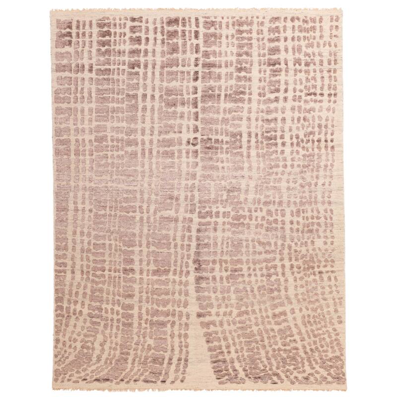 ECARPETGALLERY Hand-knotted Tangier Dark Brown, Ivory Wool Rug - 8'3 x 10'3