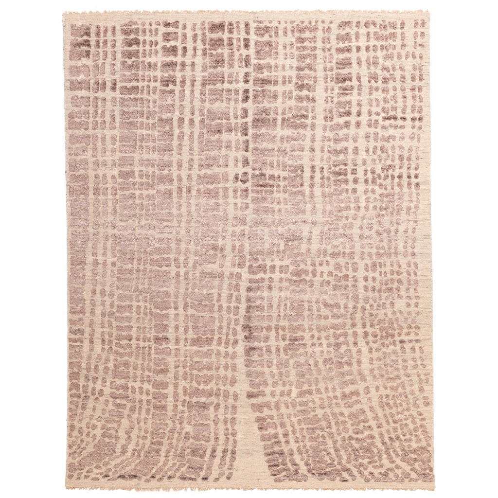 ECARPETGALLERY Hand-knotted Tangier Dark Brown, Ivory Wool Rug - 8'3 x 10'3