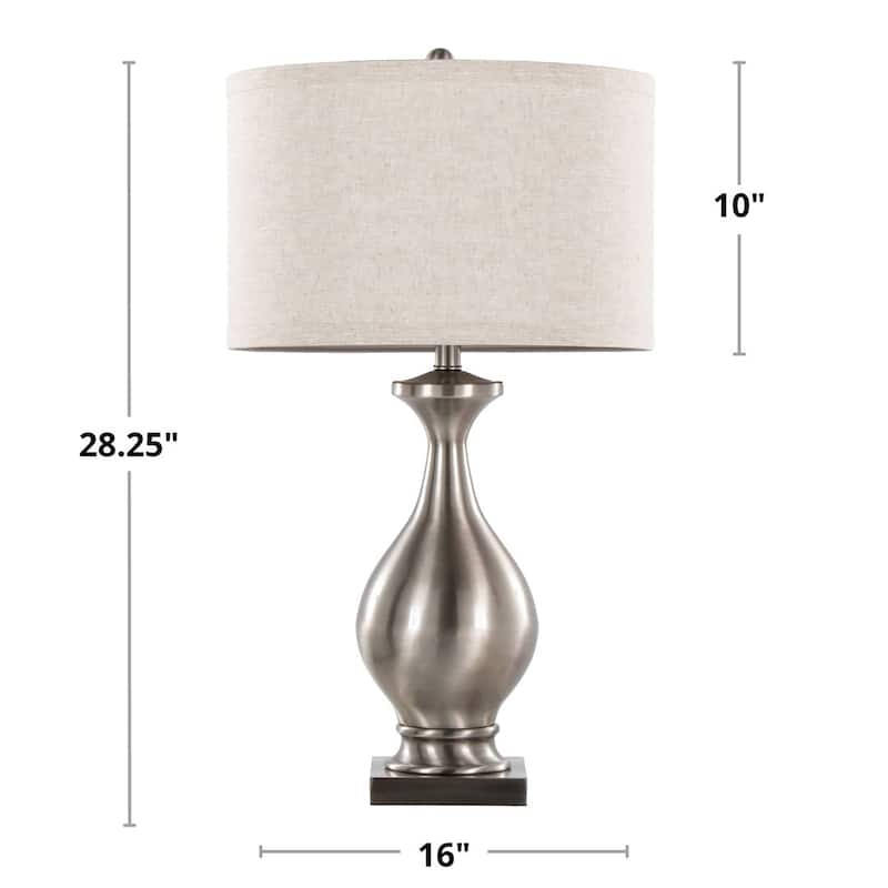 Silver Orchid Violet 28" Metal Table Lamp (Set of 2)