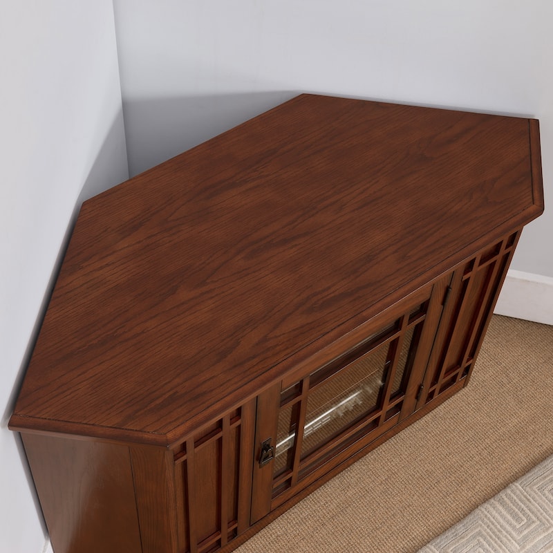 Mission Oak 46-inch Corner TV Stand & Media Console