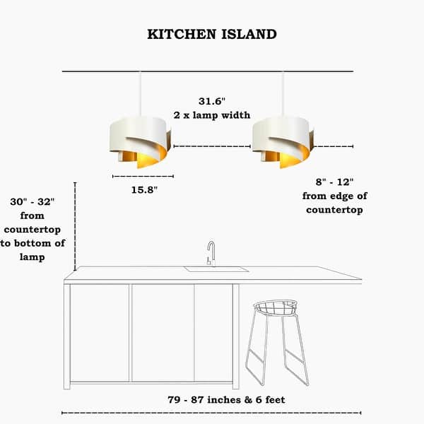 dimension image slide 0 of 2, Modern Unique 3-Light Chandelier White Gold Spiral Design Large Pendant for Kitchen Dining Room - 15.8 " × 9.8 "