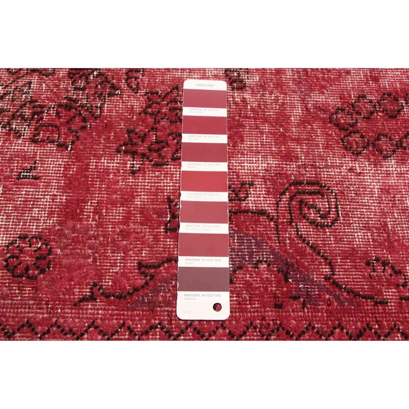ECARPETGALLERY Hand-knotted Color Transition Dark Magenta Wool Rug - 5'8 x 9'0