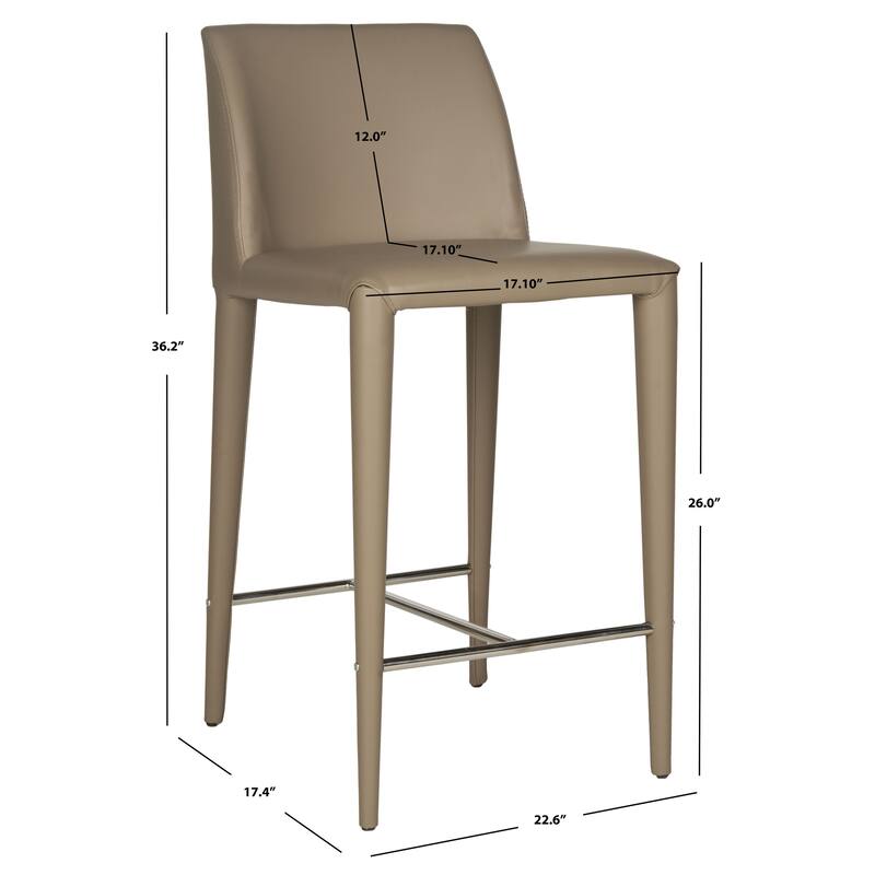 SAFAVIEH Merry Mid-Century 26-inch Black Counter Stool (Set of 2) - 22.6" x 17.4" x 36.2" - 23Wx17Dx36H