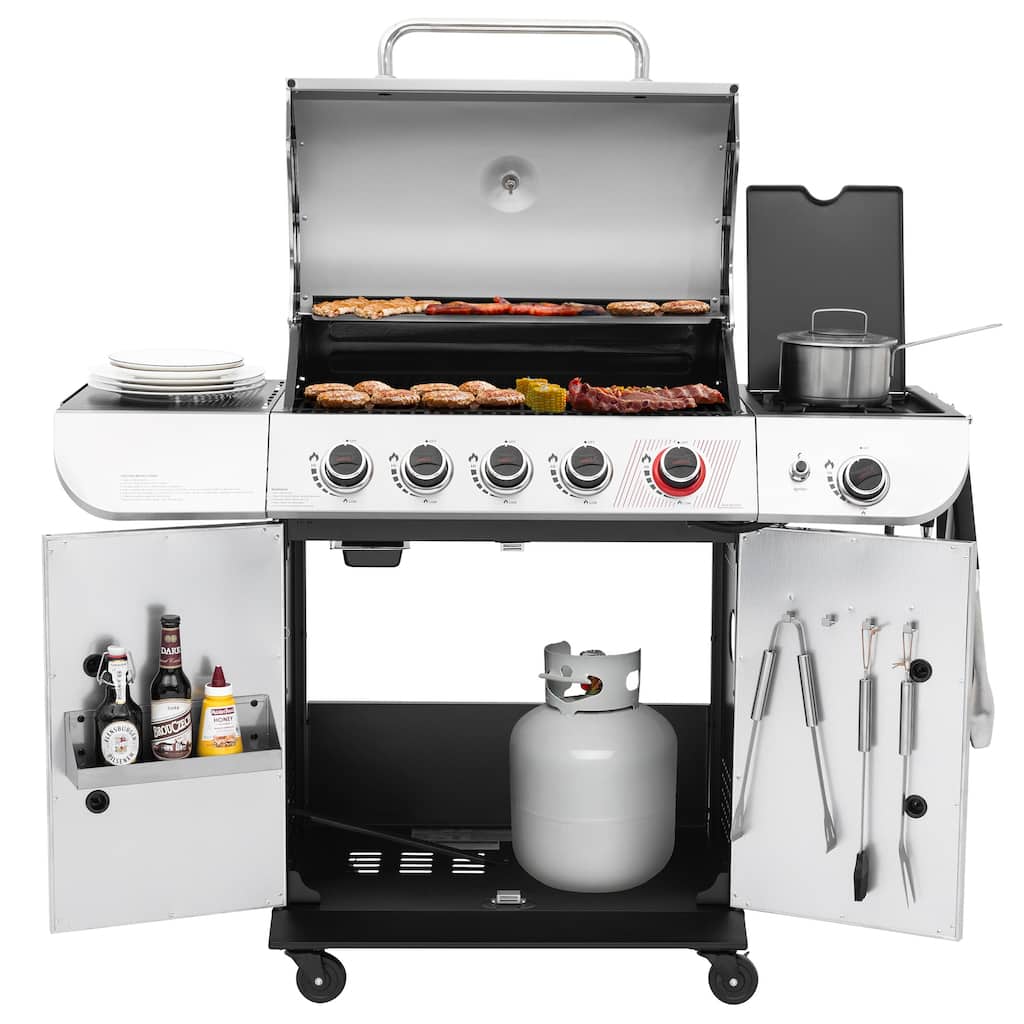 Royal Gourmet 5-Burner Gas Grill with Sear Burner and Side Burner