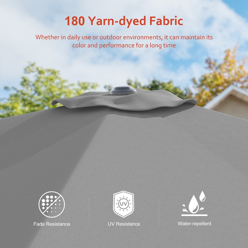 LIVOOSUN 10x8FT Rectangular Cantilever Patio Umbrella Aluminum Frame