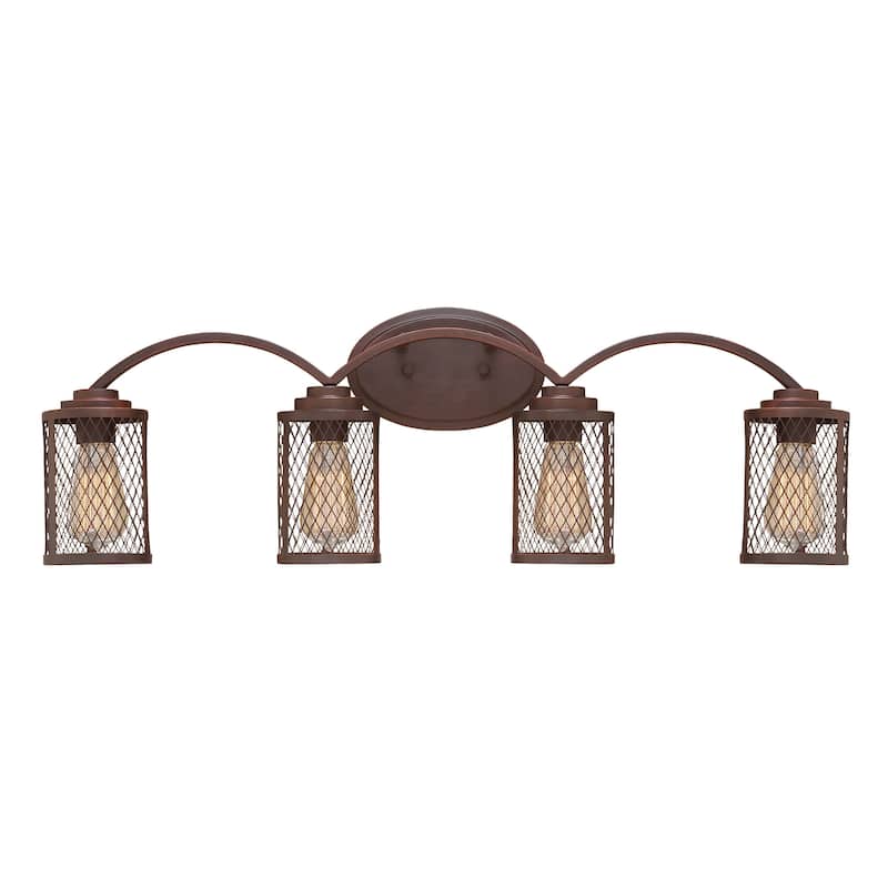 Millennium Lighting Akron 4 Light Bathroom Vanity Fixture with Metal Mesh Shades - Rubbed Bronze