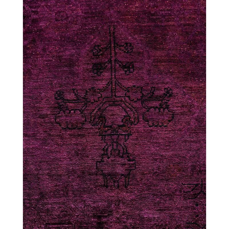 Vibrance, One-of-a-Kind Hand-Knotted Area Rug - Purple, 5' 0" x 8' 7" - 5' 0" x 8' 7"