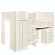 preview thumbnail 7 of 10, Wood Full Size Loft Bed with Built-in Wardrobe, Desk, Storage Shelves and Drawers