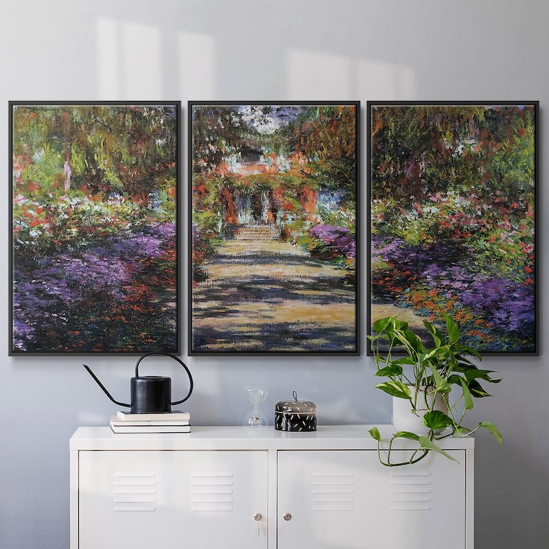 Pathway in Monet's Garden at Giverny, 1901 - Multi Piece Framed Canvas